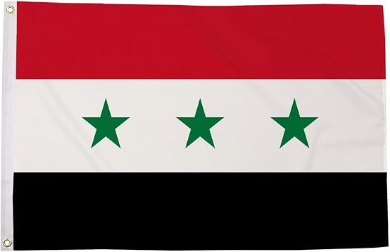 Iraq Historical Flag 5ft x 3ft 1963-1991 Three Stars Red White Black Horizontal Stripes Premium Quality Polyester Double Stitched Brass Grommets 150cm x 90cm Indoor Outdoor Vintage Banner