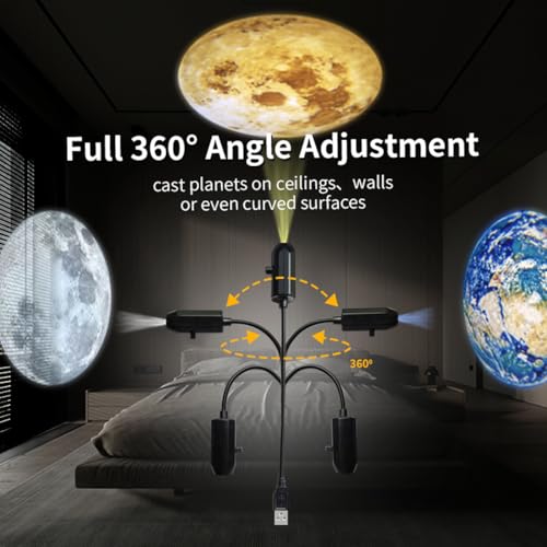 RZJSKJZM Planet Moon Projector Night Light with Star Ceiling Sky - Image 6