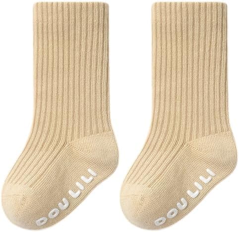 QandSweet Baby Boy Combed Cotton Socks Toddler Crew Sock Non-Skid for Newborn Infant Childrens - Image 7