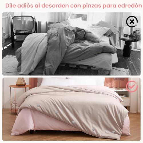 Miniatura 2 de Mqupin Clips De Fijación De Edredón, 16 Clips De Funda De Edredón, Clips De Fijación Redondos De Hongos Con Botones, Soporte De Fijación De Edredón De Dormitorio Con Caja