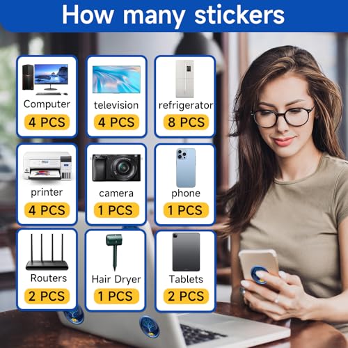 Image of 20 Pcs Phone Protection Stickers Neutralizers for Smart Phones /Tablets /Laptops /Computer /WiFi /Priner /TV Electronic Devices Blockers