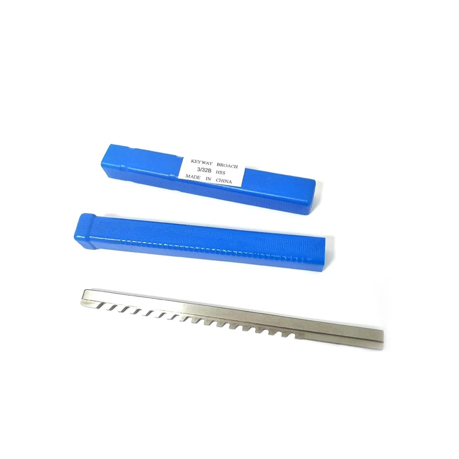 Broca de chavetero de empuje de 3/4E, 3/32A, 3/16C y 3/8D pulgadas for máquinas brochadoras CNC. Herramienta de corte de acero rápido (HSS) for mecanizado de metales. Resistencia al calor(3-32B)