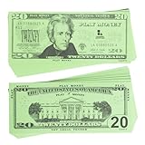 LEARNING ADVANTAGE Twenty Dollar Play Bills - Set of 100 $20 Paper Bills - Designed and Sized Like Real US Currency - Teach Currency, Counting and Math with Play Money