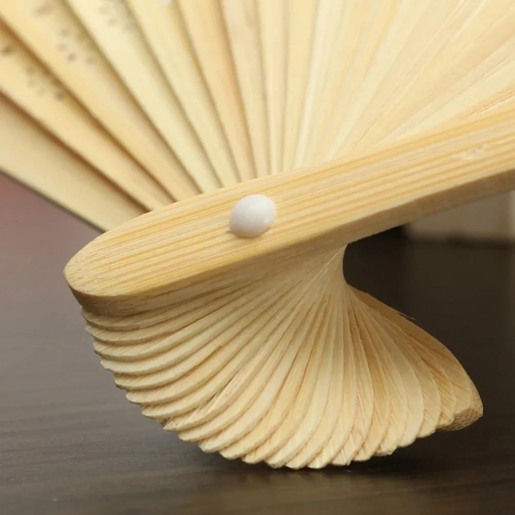 Handheld Folding Paper Fans 20 Pack, Bamboo Foldable Decorative Fans Chinese Style Paper Fan for Summer Beach Church Wedding Party Wall Decoration