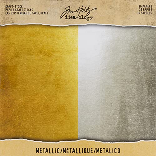 Tim Holtz Kraft Stock Pad Metallico, Multicolore