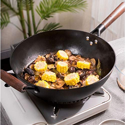 Wok de hierro fundido sin recubrimiento 32 cm miniatura 3