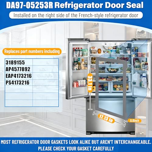 Image of Upgraded DA97-05253R Refrigerator Door Gasket Replacement Compatible with Samsung RF4287HARS /XAA RF4289HARS /XAA-01, 32.5″x16.8″ Unbent 3189155 Fridge Gasket Replace AP4577892 PS4173216 Door Seal