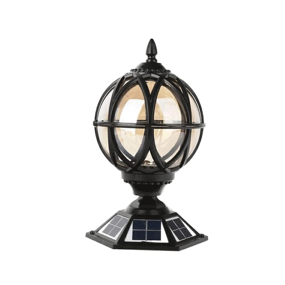 QUSYZD Post Lights Outdoor,Spherical Solar Pillar Head Light Outdoor Waterproof Pillar Lamp Household Wall Light Villa Garden Gate Pillar Light Led Dimmable Night Security Ligh,