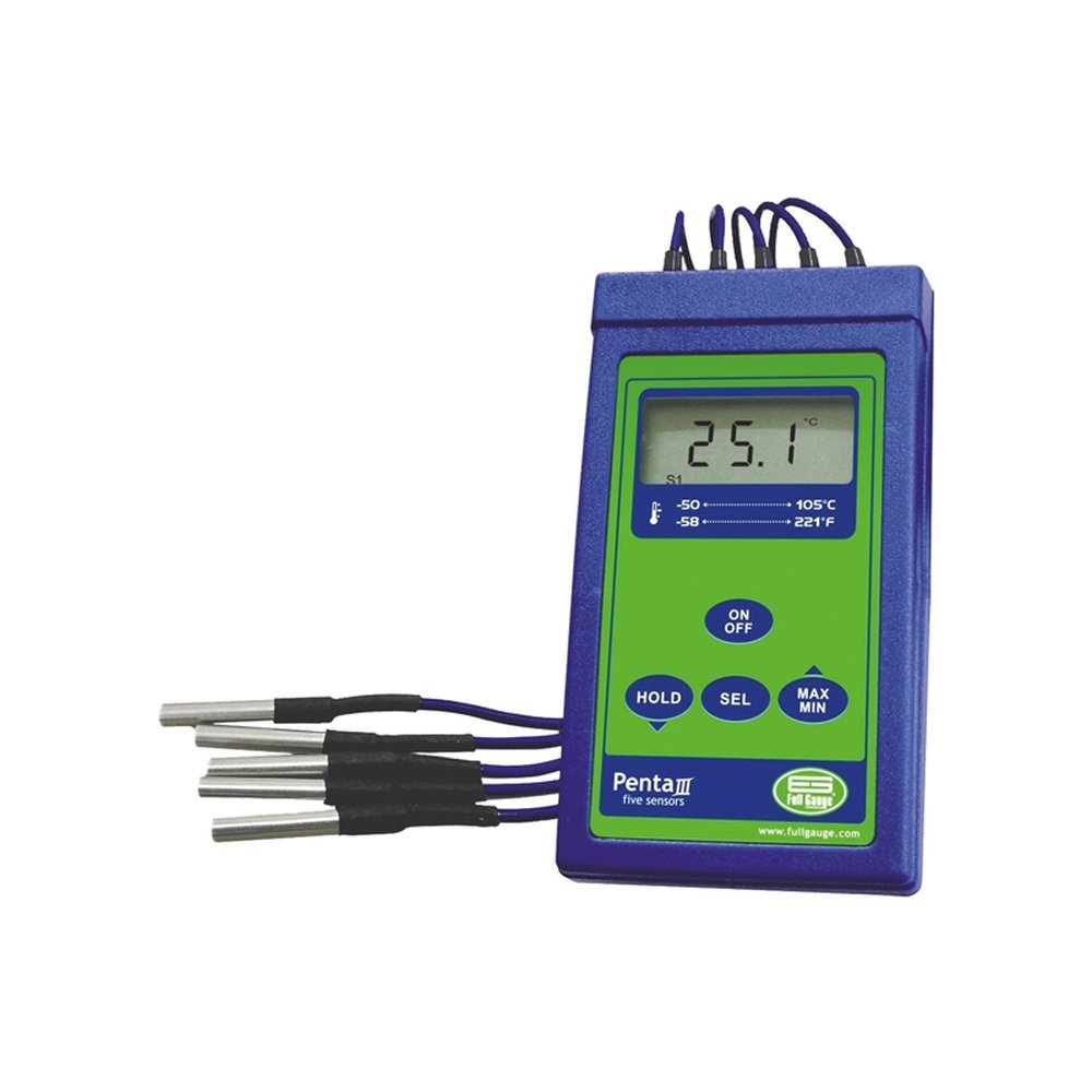 Electronic Control Portable Temperature 5 Sensors Full Gauge Pentaiii