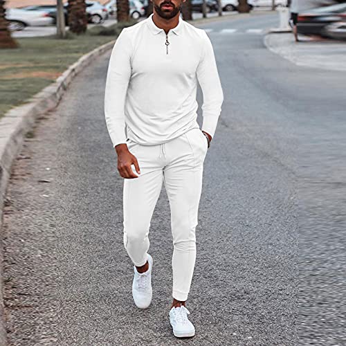Yowein Men's Tracksuit Summer, 2Pc Short Sleeve Slim Fit Solid Sweatshirt Jogger Sweatpants T-Shirts Shorts Sports Suits #TOP1