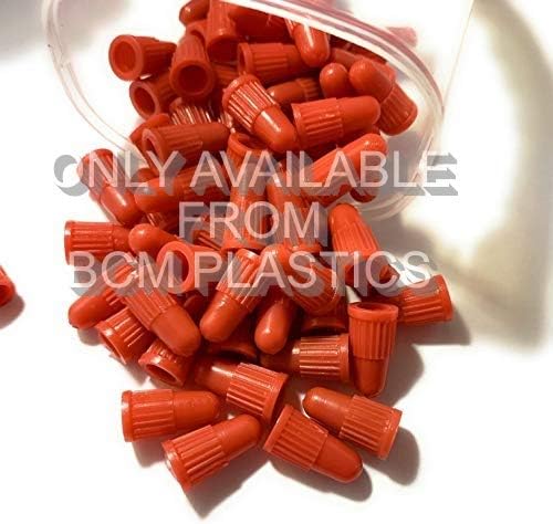BCM Plastics Colored Bicycle Presta Valve Caps/Bicycle Dust Caps (12 Count Bag Cream Red)