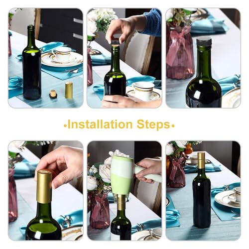 Image of Blulu 200 Pcs Wine Sealer for Bottles PVC Heat Shrink Capsules Bottle Caps for Wine Making Cellars and Home Use (Black,Navy Blue,Gold,Rose Gold)