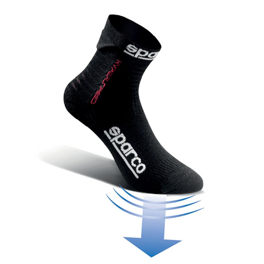 Sparco 01290NR4243 Calcetines HYPERSPEED Negro S T 42-43