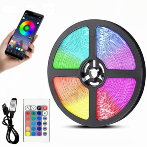 Fita LED Inteligente Bluetooth Aplicativo e Controle Remoto RGB 5...