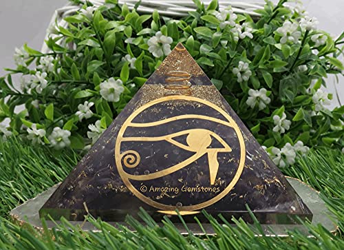Amazing Gemstone Pirámide de Orgón Amatista para la protección contra los campos electromagnéticos y las energías negativas - Pirámide de Cristal Amatista Natural Ojo de Ra Cover