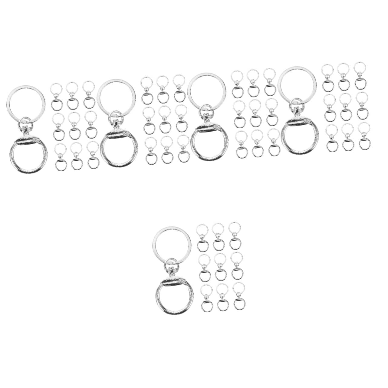HOMSFOU 5 Set Portachiavi Metallo Zincato Clip Per Chiavi Fai Da Te Accessori Decorativi Pratici E Delicati Per Organizzazione Chiavi E Borse 10 Pezzi*5