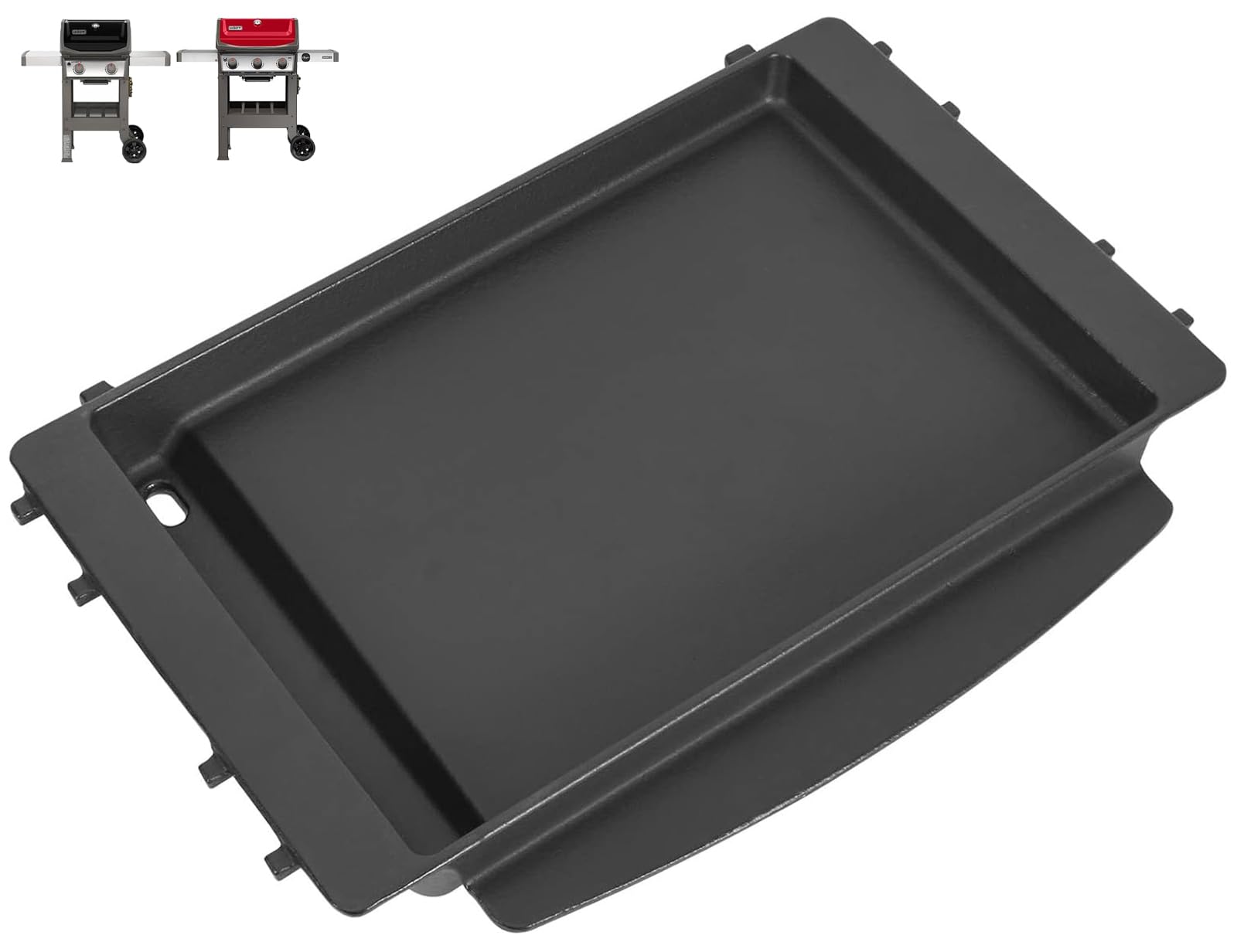 PETKAO 7658 Griddle Insert for Weber Spirit 2 Grill Replacement Parts for Weber GS4 Spirit II/I 200 & 300 SER Spirit 2 E310 E210, Genesis Silver B/C 1000-5000, Enameled Cast Iron Griddle Plate 7597