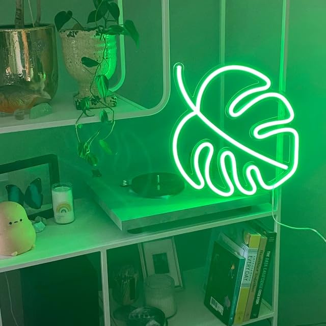 Miniatura 9 de Monstera Leaf LED Neon Sign, Custom Neon Sign Led Sign for Bedroom Room Home Yard Bar Party Wall Decor Neon Wall Art Cute Neon Sign Yard Neon Sign