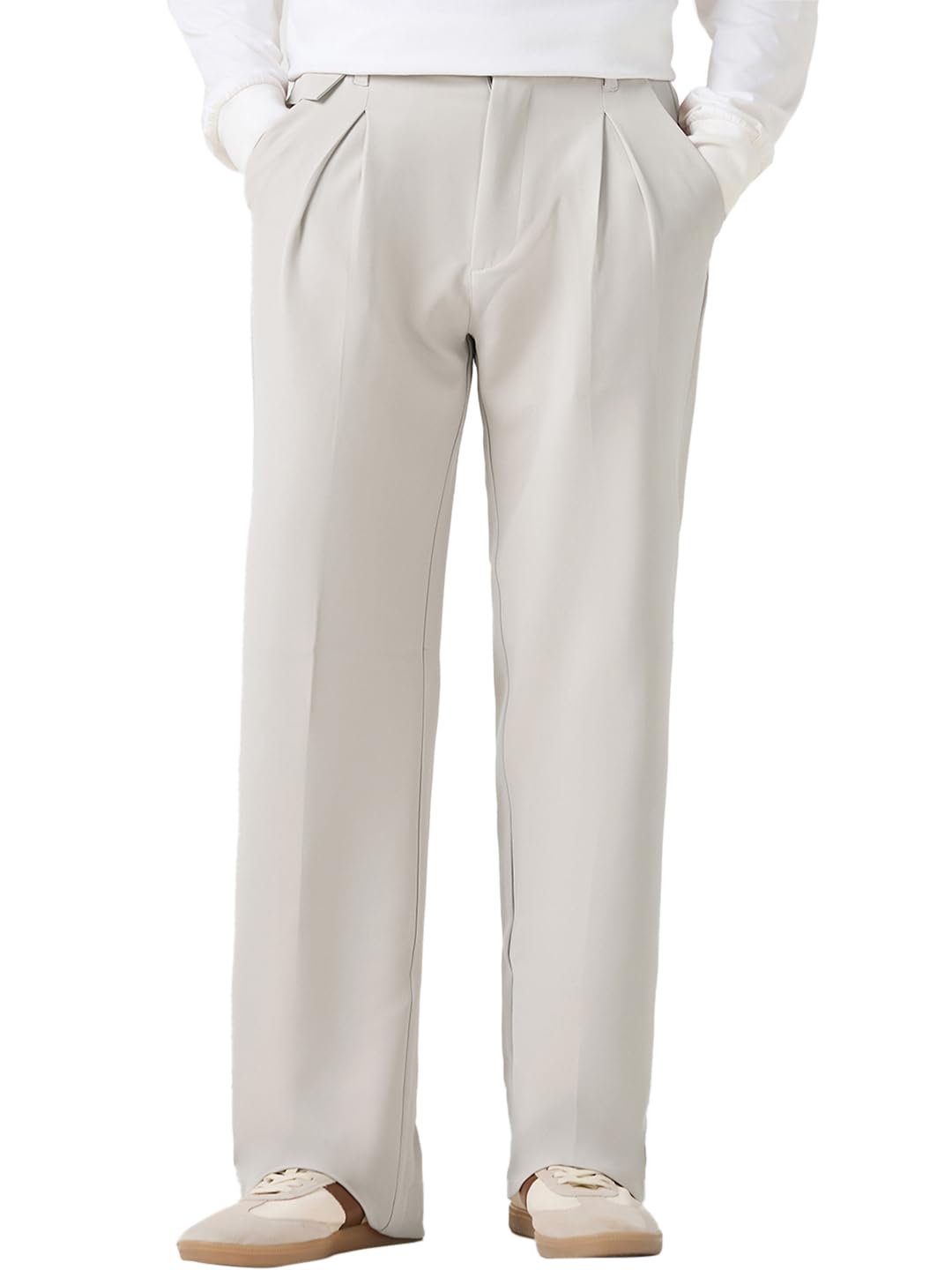 Bewakoof Men's Loose Casual Pants in neutral
