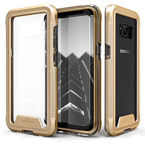ZIZO ION Series for Samsung Galaxy S8 Plus Case Military Grade Drop Tested with Tempered Glass Screen Protector Gold Clear