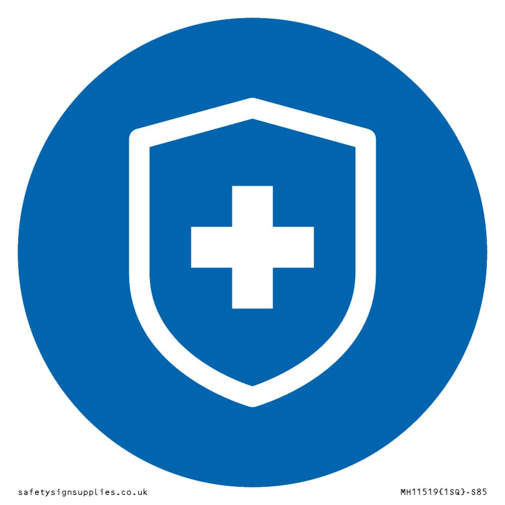 Viking Signs Custom Mandatory: Virus immunity Sign - 85x85mm - S85, Blue/White