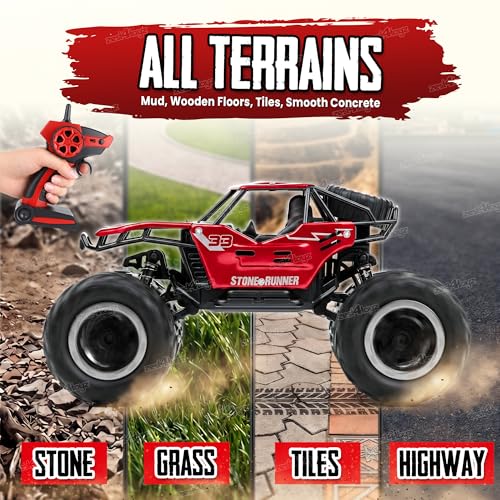 Image of Zest 4 Toyz Remote Control Car Toy for Kids | Rock Crawler Monster Truck Drift RC Car | 100+ft Range 2.4GHz Remote | Rechargeable Battery | Type-C USB | 2WD Off-Road Climbing Racing Car