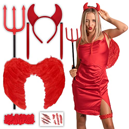 6pcs Devil Costume Halloween Costumes For Women Adult & Teen One