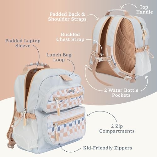 Bentgo® Kids 14” Backpack Set With Kids Prints Lunch Box (Checker Gradient)3