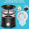 Kastty-Cat-Water-Fountain-Super-Quiet-Water-Fountain-for-Cats-Inside-Pet-Water-Fountain-for-Kitty-Cat-Waterer-Dog-Bowl-Dispenser-22L74ozwith-Super-Long-Life-Span-Pump-BlackColorful-LED-Light Dog Bowl Dispenser with Long Life Span Pump