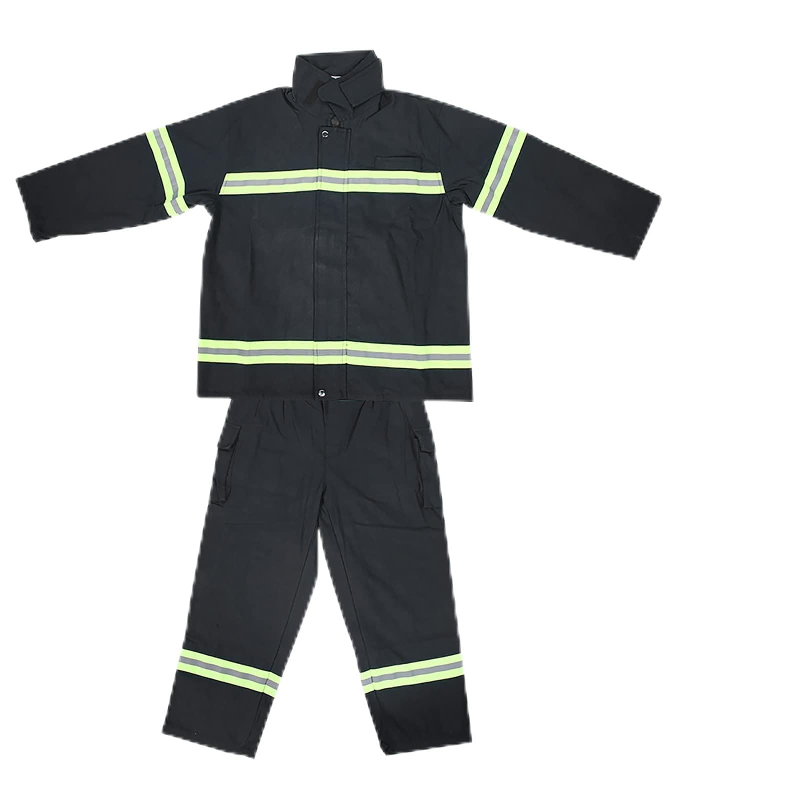 Ropa Ignífuga Resistente Al Fuego Abrigo Reflectante de Protección para Bomberos Resistente Al Calor Pantalones para Bomberos de Soldadura 100% Algodón Azul Oscuro M/170 (M) (XXL)