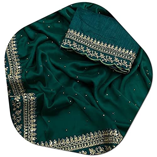 DHYANI CREATIONWomen's Silk Saree With Blouse Piece