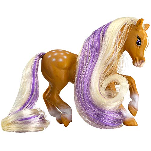Breyer Horses Mane Beauty Li'l Beauties | Sunset | Brushable Golden Blonde and Purple Mane and Tail | 4.25" L x 3.25" H |Model #7411 , Brown