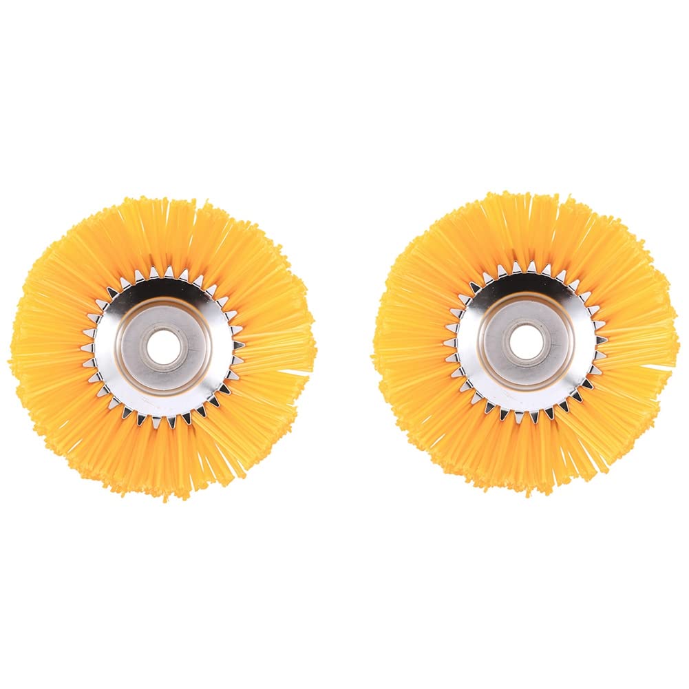 Jnchdghwa Silver & Yellow 2X Nylon Brush Universal Trimmer Brush Head Cutter Garden Tools Outer Diameter 200Mm Inner Hole 25.4Mm