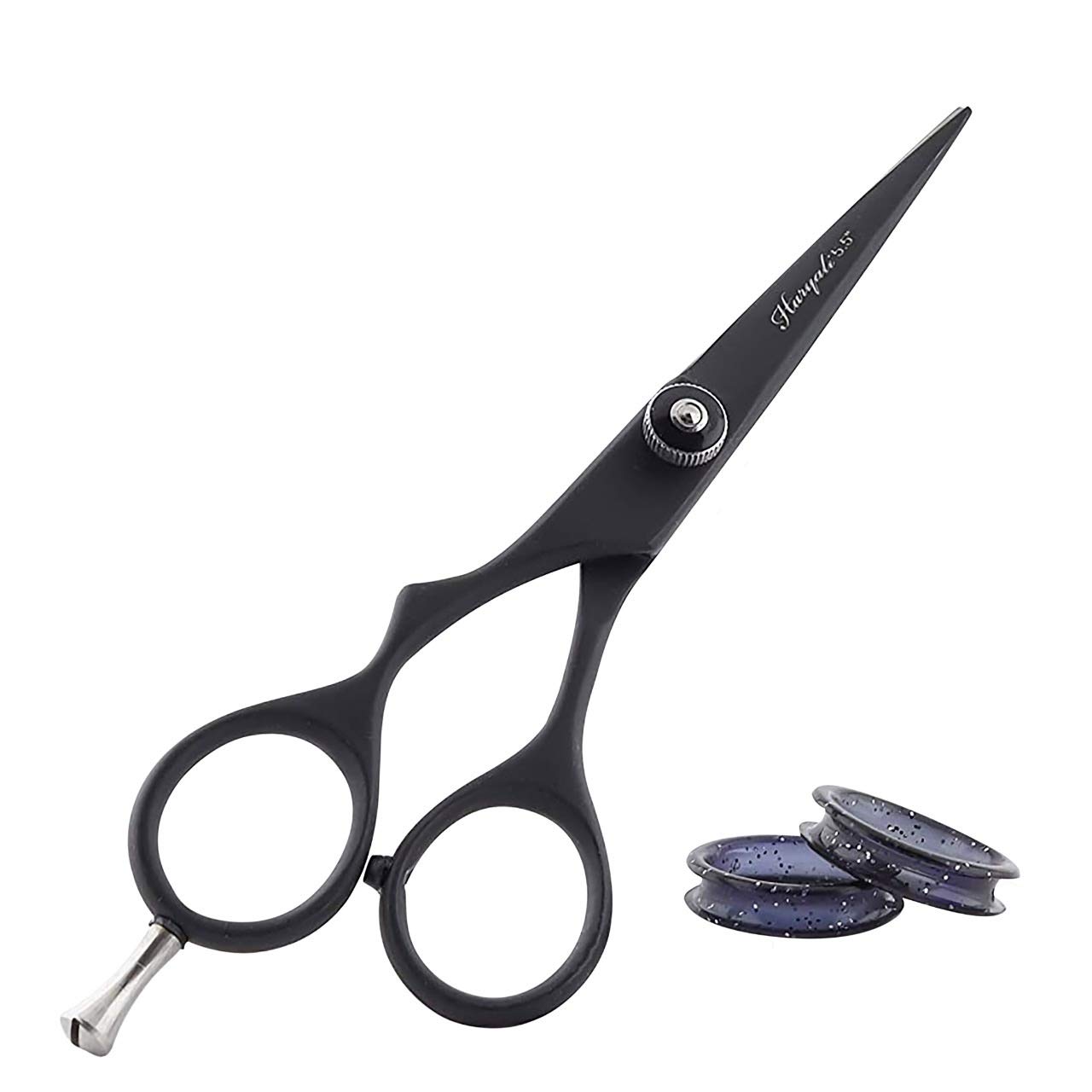 Haryali London Professional Black Right Handed 5.5" Hairdressing Barber Scissors Hair Cutting Salon Shears with Adjustable Screw