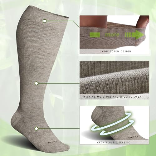 Image of LEVSOX Wide Calf Compression Socks for Women&Men Plus Size 15-20mmHg Knee High Large Support Stockings for Circulation