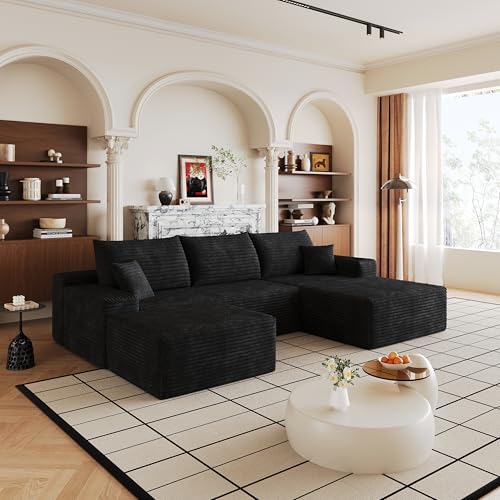 Image of 107 inch Cloud Sectional Sofa Boneless Couches with Chase