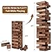 ApudArmis Giant Tumble Tower (Stack from 2Ft to Over 4.2Ft), 54 PCS Pine Wooden Stacking Timber Game with 1 Dice Set - Classic Block Giant Outdoor Game for Teens Adults Family(Brown)
