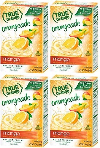 True Mango Orange Drink Mix, 10-Count (Pack Of 4) With 5 Free Lemonade Sample Sticks #TOP22