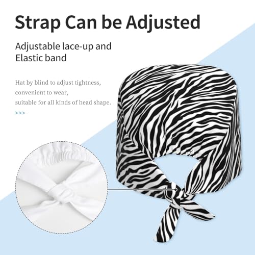Image of Working Cap Scrub Cap with Sweatband Adjustable Unisex Women Tie Back Hat Nurse Surgical Caps