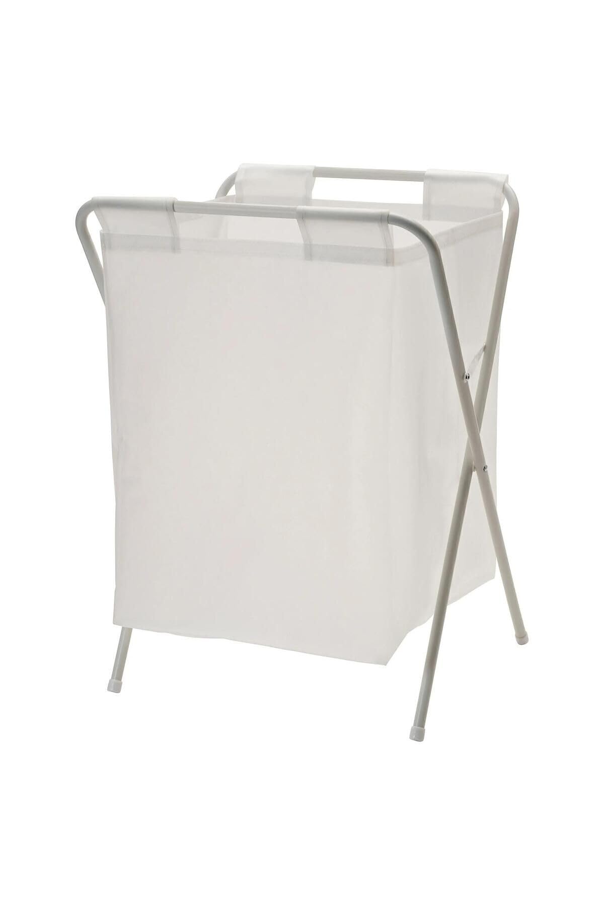 IKEA 50 Litre White Folding Laundry Basket Meridian Dukkan Folding Practical Dirty Basket 50 Lt L42X W43X H60 cm-image-48
