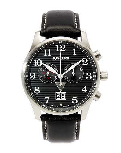 Preisvergleich Produktbild Junkers Herren-Armbanduhr XL Iron Annie JU52 Chronograph Quarz Leder 66862