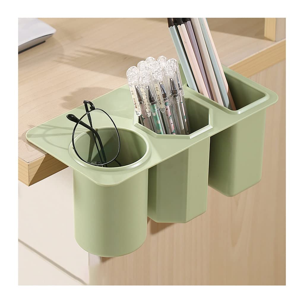 AZHKJKZH Desk Tidy Caddy Creative Multifunction Makeup Brush Pot Pen Holder Stationery Storage Container Desk Decoration Office Supplies(A-Green)