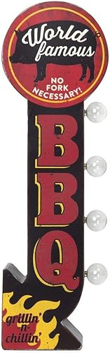 Miniatura 5 de Letrero LED de marquesina de doble cara inspirado en el mundo famoso de barbacoa, decoración de pared retro para el hogar, sala de juegos, bar,