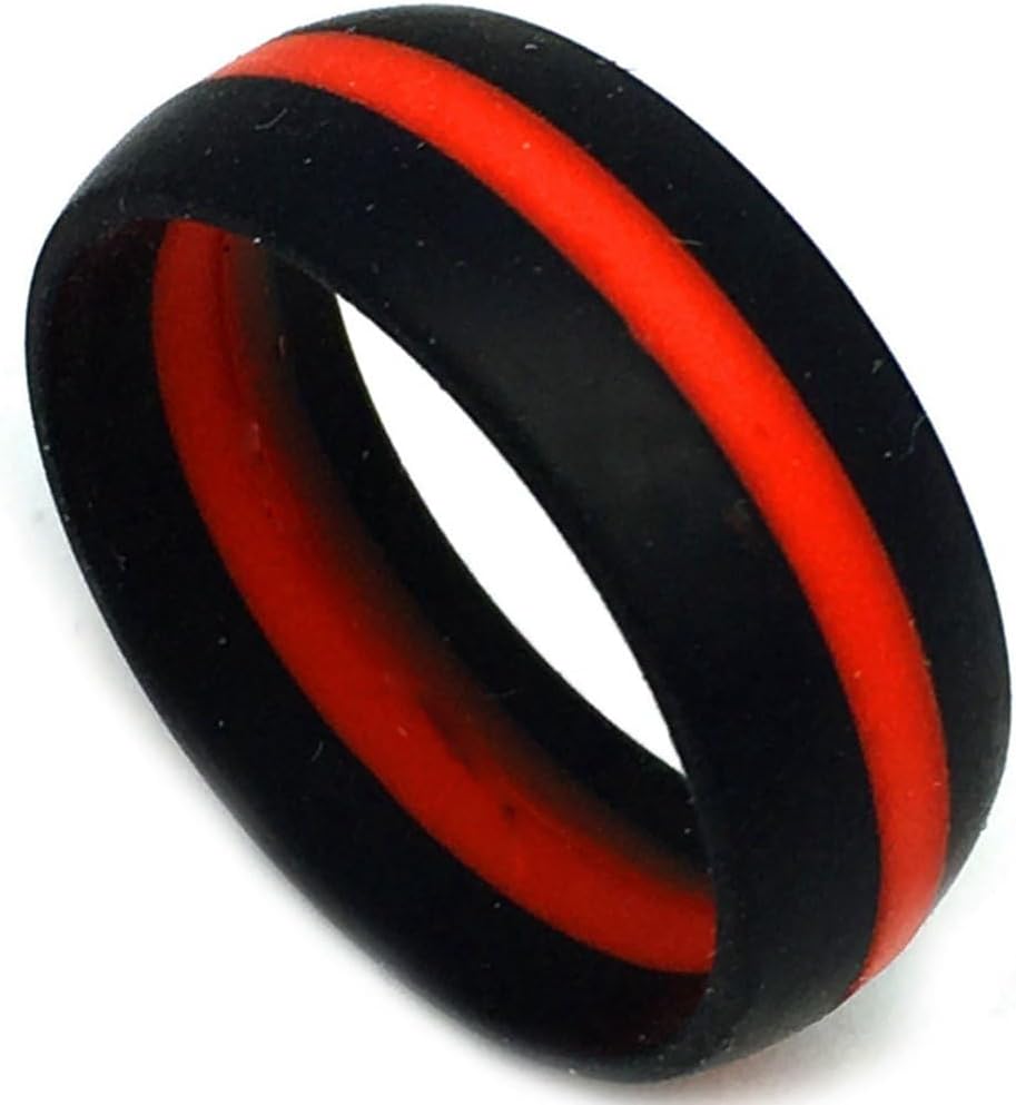 Jude Jewelers 8mm Surgical Grade Hypoallergenic Silicone Wedding Band Anniversary Statement Ring