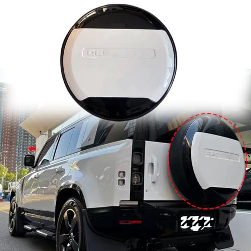 FTAPACCE Spare Tire Cover Portecor Fits for Land Rover Defender 90 110 130 2 Door 4 Door 2020-2024 ABS Plastic (Fuji White Glossy Black)