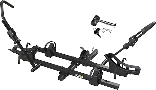 MaxxHaul 50948 Soporte de enganche para 2 bicicletas, portaequipajes estilo plataforma para bicicletas eléctricas, de montaña y de carretera,