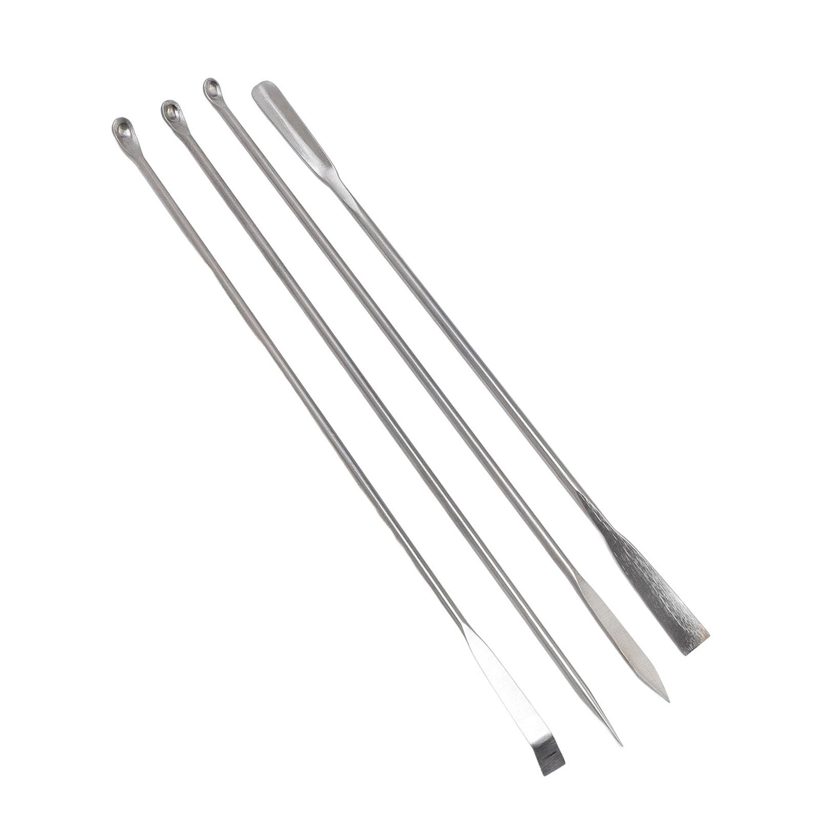 4Pcs Laboratory Spatula Set 304 Stainless Steel Micro Spoon for Mixing with Storage Bag