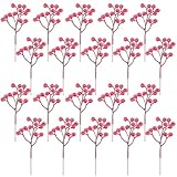 Fangoo 20 Stück 18cm Künstliche Schneebedeckten Verschneit Rote Beeren Picks Stiele gefälscht Rote Beeren Deko Weihnachten Heimdekoration DIY Handwerk Adventskranz Deko Tischdekoration
