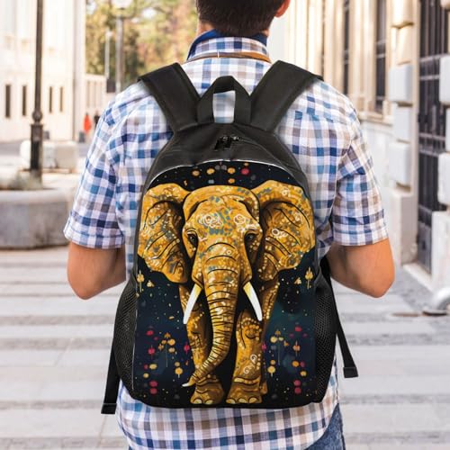 Sac à dos ordinateur portable imperméable avec motif éléphant mignon sac de voyage