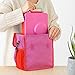 Omie OmieBox Lunch Bag - Washable, Foldable, Durable, WaterResistant Fabric with Interior Pocket and External Bottle Holder (Pink)